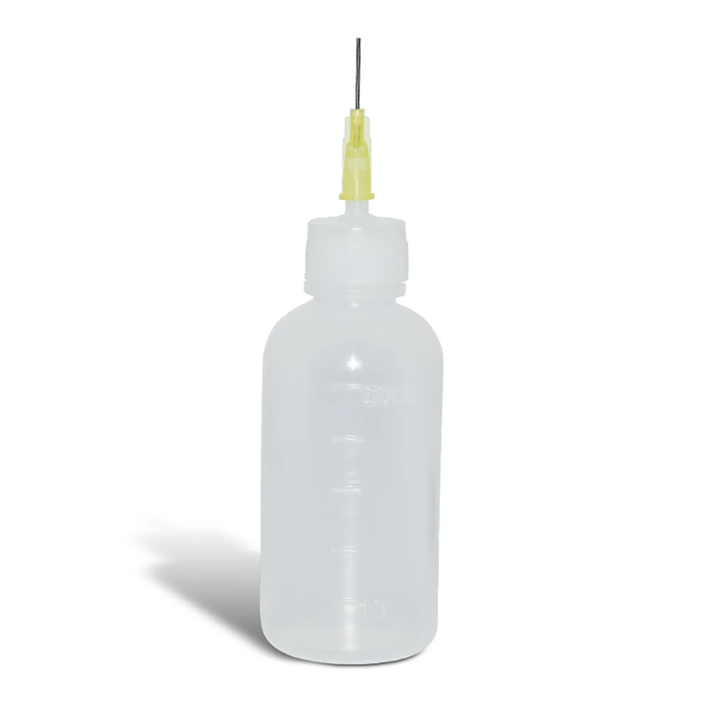 Soldering Cleaning Clear Liquid Flux Plastic Hand Bottle Needle Tip Alcohol Oil Dispenser Cleaner DIY 50ML For Phone Repair Tool soldering cleaner