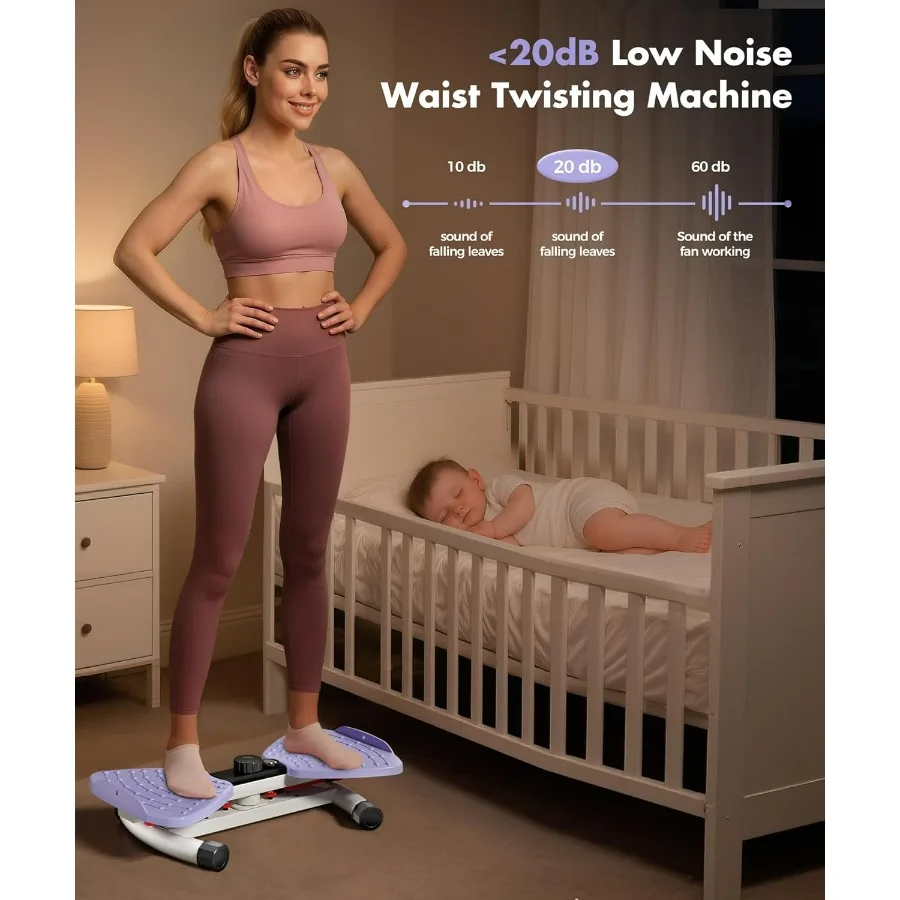 Waist Twister Machine Exercise Fitness Tool, Ab Twister Board with the Smart LED Digital Monitor, 300lbS Capacity & 20dB Ultra-Q