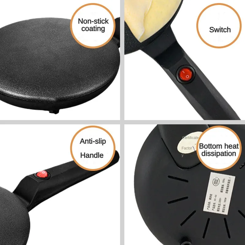 Electric Crepe Maker Non-Stick Cooking Surface Electric cake pan Baking Pan single-sided heating small pancake machine 3