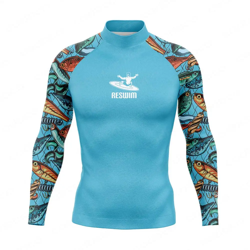 Diving Suit Men's Rash Guards Long Sleeve T-shirt Surfing Swimming Tight Gym Clothes