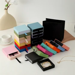 Jewelry Storage Box  Pe Film Packaging Case Candy Color Ring Pendant Necklace Earring Bracelet Antioxidant Jewelry Display Box