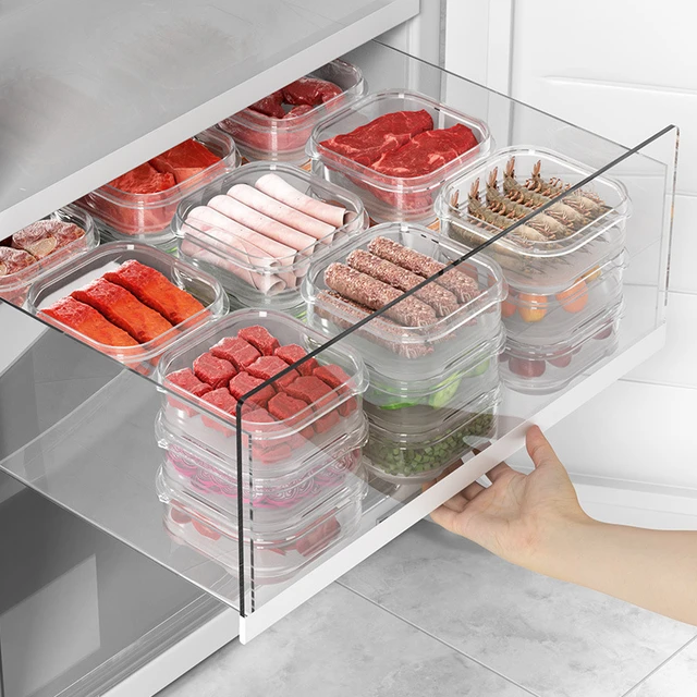 Refrigerator Freezing Antibacterial Storage Box Frozen Meat Food-Grade  Dedicated Classification Sealed fridge storage container