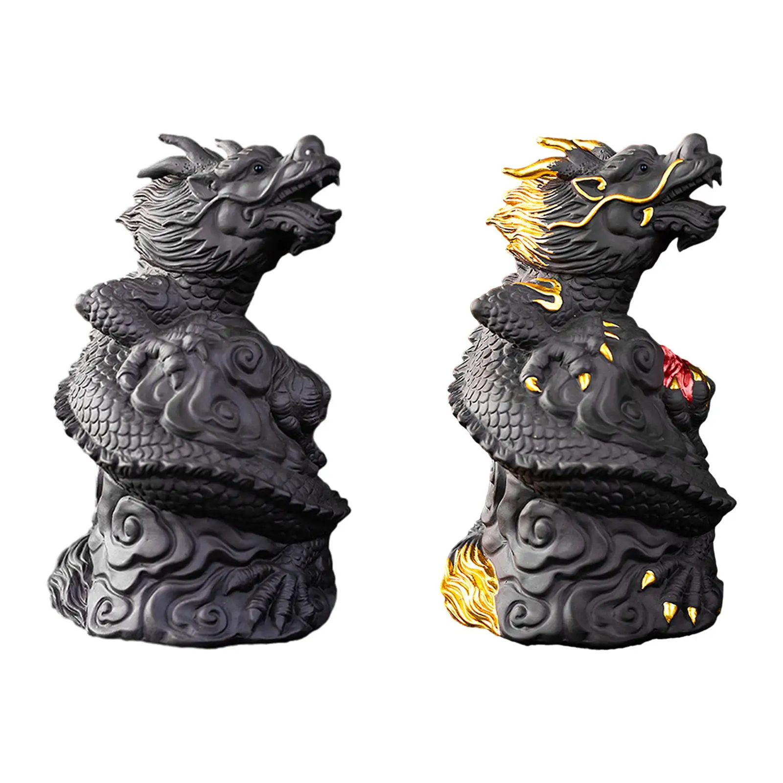 Chinese Tea Pet Dragon Retro Tea Lovers Gift Ornament Clay Kung Fu Tea Pet Tea Set Decoration for Desk Tea Table Tearoom Desktop