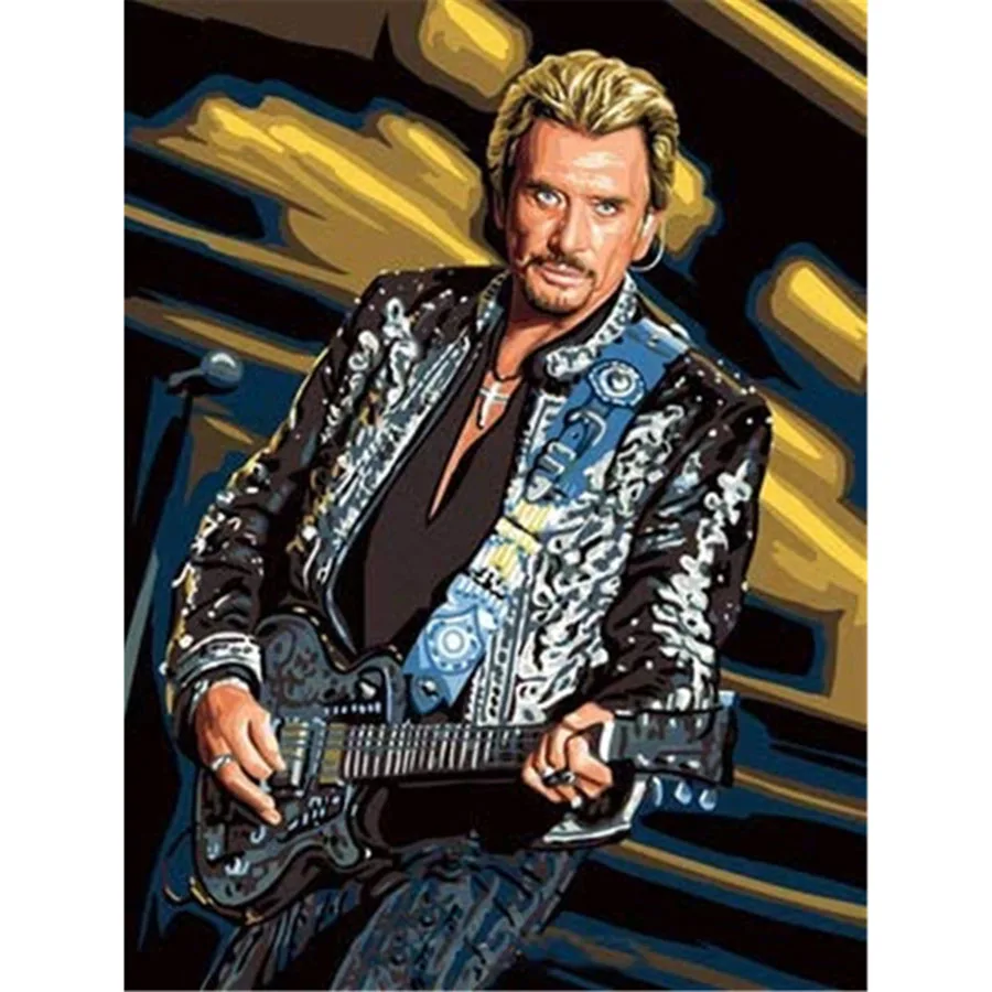 Johnny Hallyday DIY 3D Full Diamond Embroidery France Singer Diamondin Mosaic Kit Christmas Gift Home Decor Decorative Needlewor