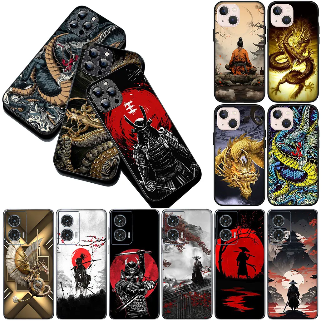Samurai Skeleton & Dragon Phone Cover Case