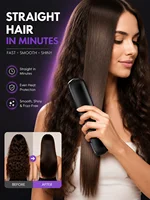 Brosse lissante portable sans fil à chargement USB, peigne chauffant à revêtement céramique, outil de coiffage ionique anti-frisottis 2