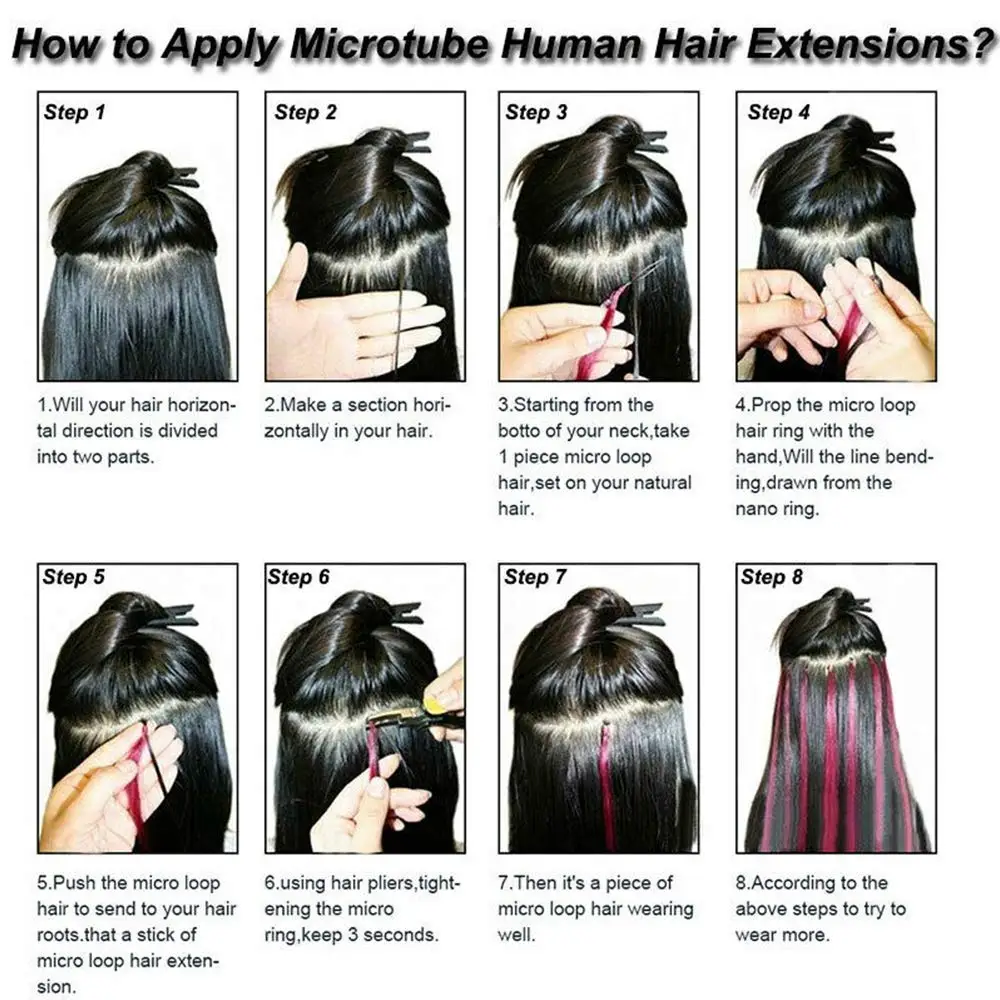 Microring Hair Extensions 500pcs 5mm 2mm Professional Hair Staples Tools Micro Ring Silicone Bead Microlink Feather Optional