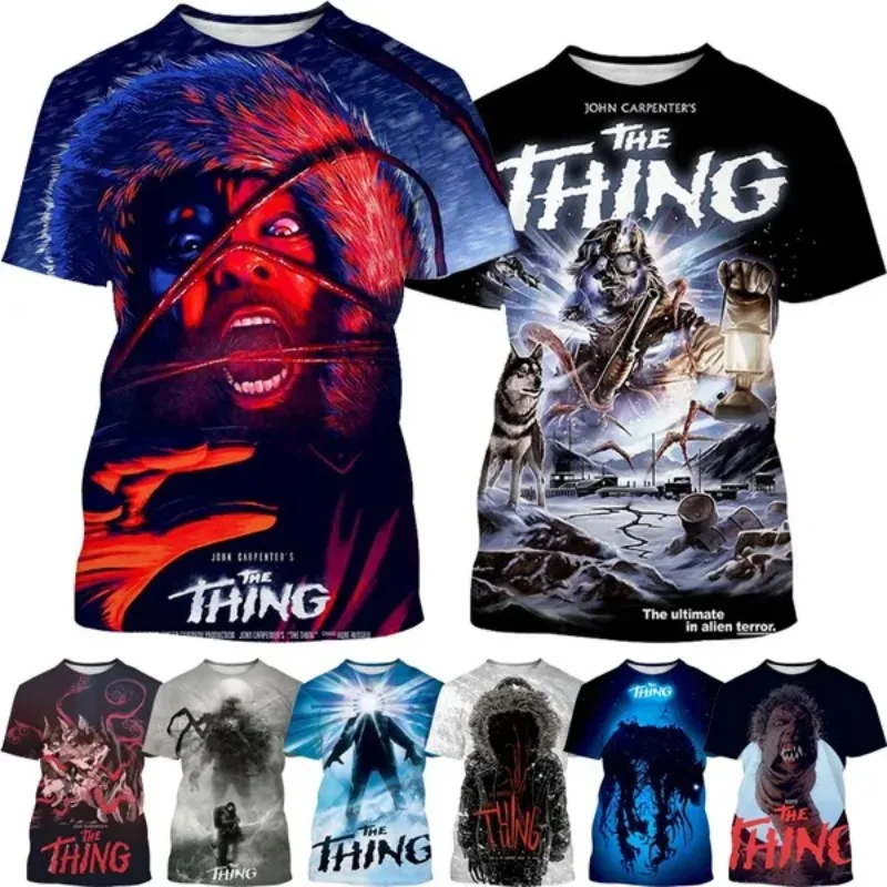 

The Thing Horror Movie Breathable Short-Sleeve T Shirt Men's 3D Poster Print Cosplay Men's Clothing Haikyuu T-shirt for Men