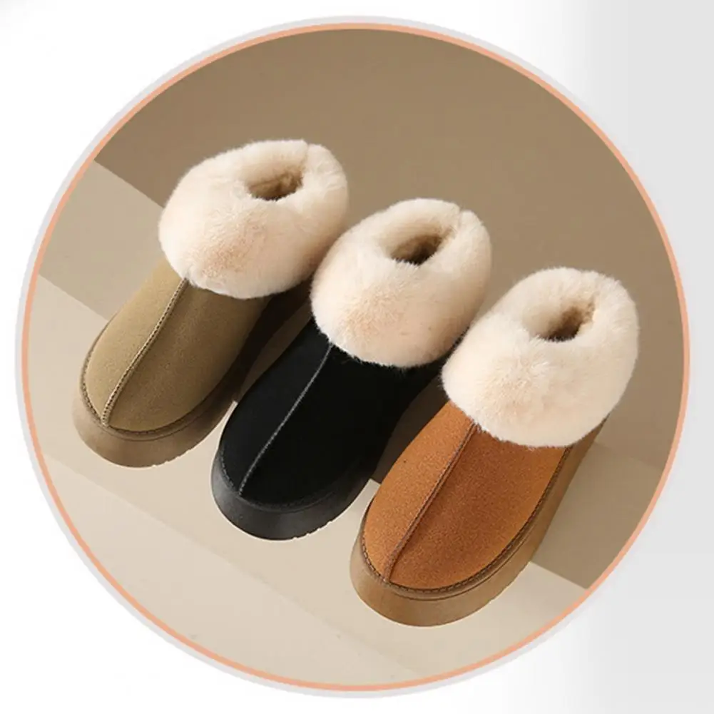 

Нескользящие зимние ботинки, уютные ветрозащитные зимние ботинки с толстой плюшевой подкладкой, теплая нескользящая подошва для женщин, зимняя обувь до щиколотки