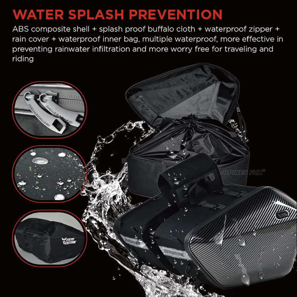 Motorcycle Saddle Bag Travel Camping Hard Shell Motocross Large Capacity Waterproof Motorbike Helmet Side Suitcase 2Pcs motorcycle saddlebag motorcycle luggage