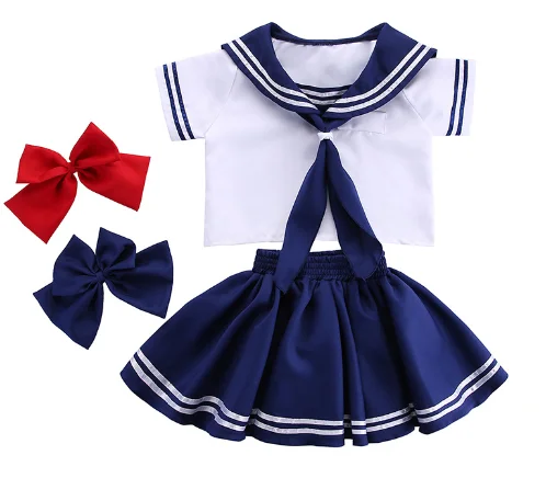 Children's School Uniform Costume Navy Collar Japanese Sailor Photography Girls Kindergarten Sailor Warrior Costumes 6