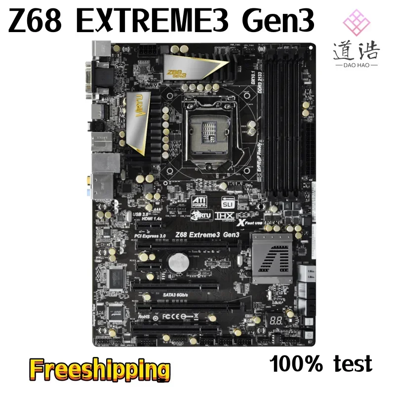 For Asrock Z68 EXTREME3 Gen3 Motherboard 32GB PCI-E3.0 HDMI LGA 1155 DDR3 ATX Z68 Mainboard 4 For Asrock Z68 EXTREME3 Gen3 Motherboard 32GB PCI-E3.0 HDMI LGA 1155 DDR3 ATX Z68 Mainboard - Image 2
