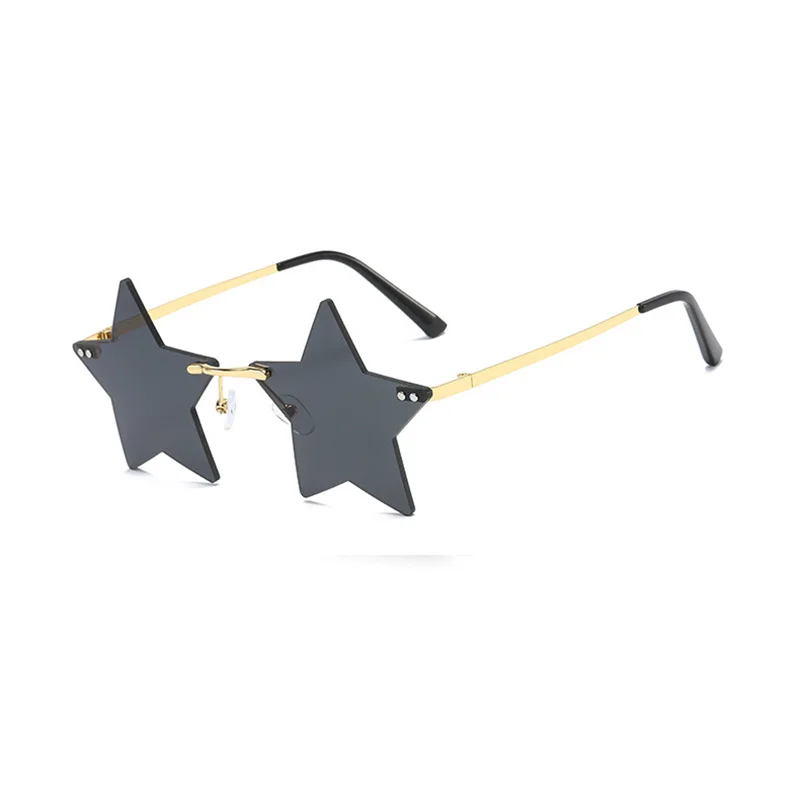 square sunglasses SHAUNA Unique Rimless Pentagram Sunglasses Fashion Five-pointed Star Shades UV400 ray ban sunglasses women Sunglasses