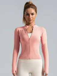 Chic Women's Long-Sleeve Sunscreen Activewear Jacket - S (Pink)
