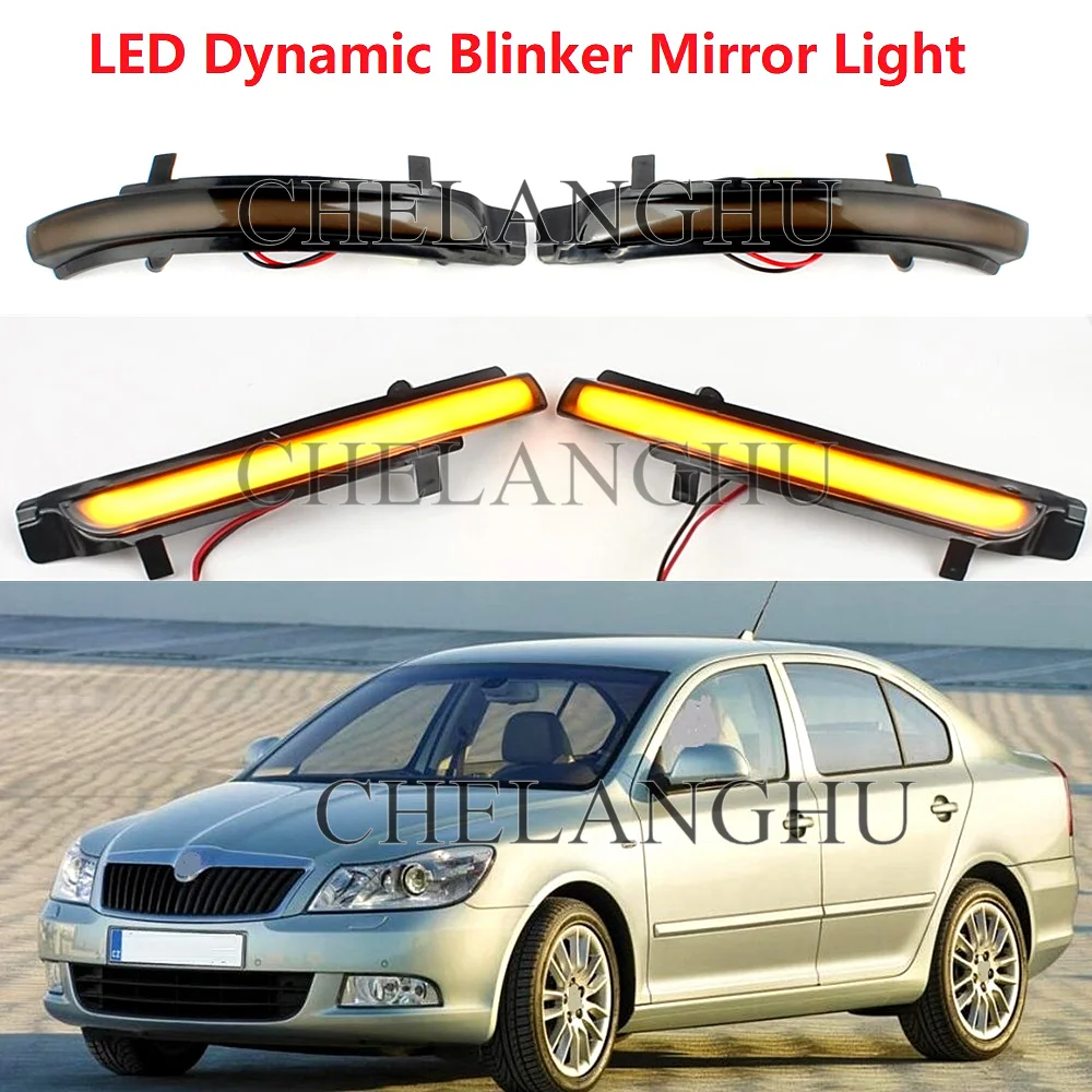 

2pcs Dynamic Blinker LED Mirror Turn Signal Indicator Light Lamp For Skoda Octavia A5 A6 Sedan Combi 2009 2010 2011 2012 2013