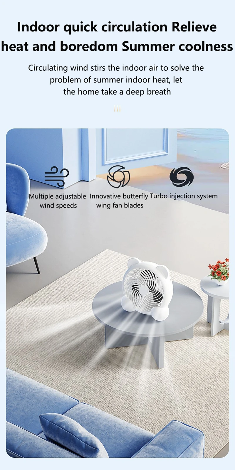 Description Picture 4 of itemDesktop Fan Office Home Silent 2-speed Electric Fan Usb Dormitory Camping Outdoor High Speed Portable Small Desktop Fan