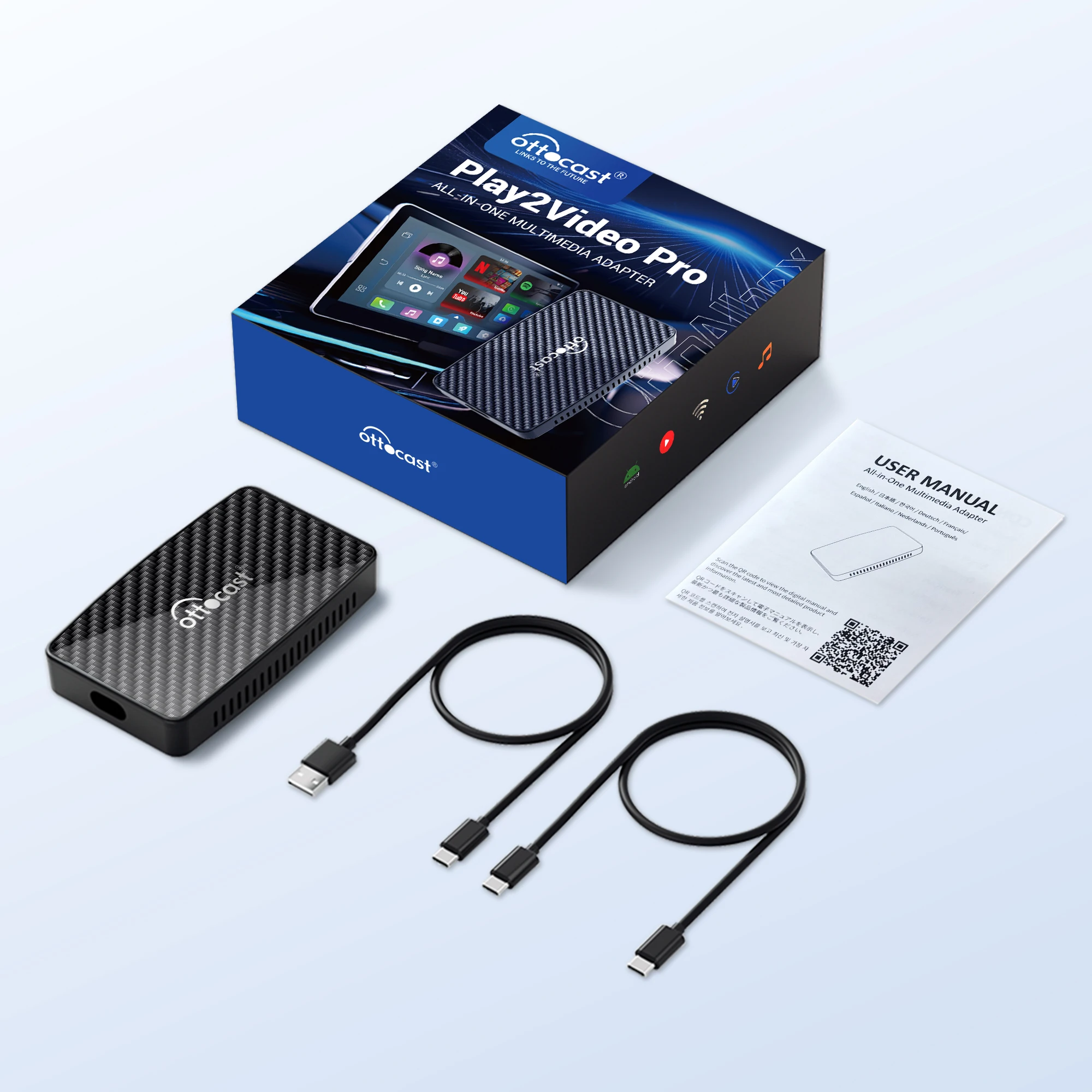 OTTOCAST Play2Video Pro Wireless CarPlay Wireless Android