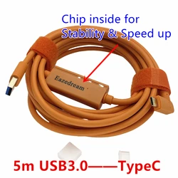 Eazedream High-Speed Type-C USB to USB-C Tethered Cable (5m USB3 to TypeC)