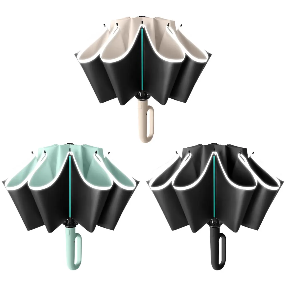 Fully Automatic Reverse Folding Umbrella Windproof Small Portable Umbrella Hangable UV for Men Women Teenage