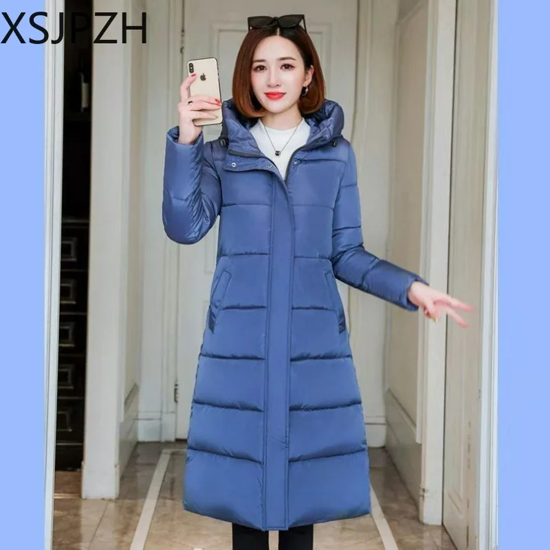 

Xsjpzh 2023 New StyleWinter Hooded Long Parkas Women Casual Thicken Big Size Snow Wear Jackets Cotton Padded Warm Fluffy Abrigo