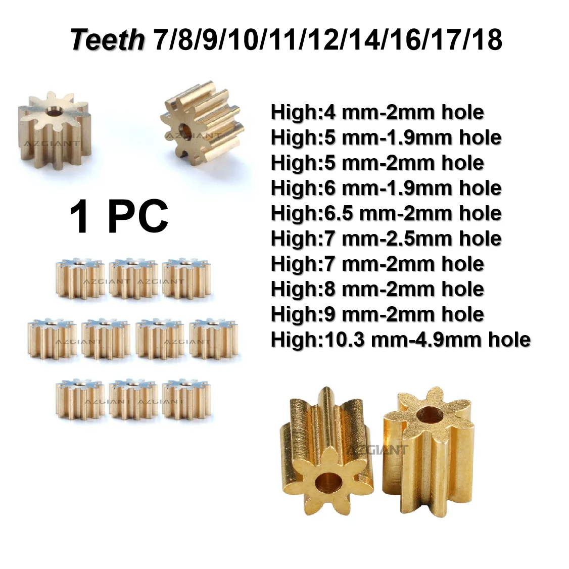 1PC 7 8 9 10 11 12 14 16 17 18 Teeth Metal Pinion Gear Brass motor 1.9 2 2.5 4.9 mm Hole Shaft 1PC 7 8 9 10 11 12 14 16 17 18 Teeth Metal Pinion Gear Brass motor 1.9 2 2.5 4.9 mm Hole Shaft