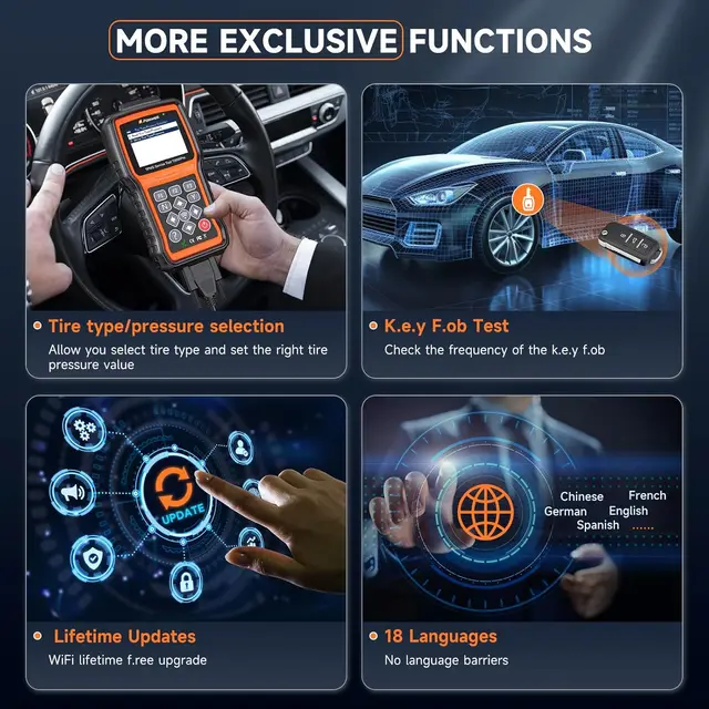 FOXWELL T2000 PRO Auto Tire Pressure Tool TPMS Relearn Activate Sensors Programming Car OBD2 Code Reader Diagnostic Tools 5