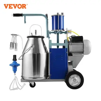 VEVOR Machine à Traire Électrique 25 L Trayeuse pour Vache Chèvres 1440 tr/min 12 Vaches/h dans les Petites Exploitations Maison