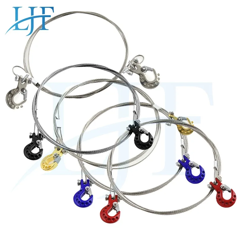 LJF Metal Tow Hook Chain Steel Wire Rope Decoration for 1/8 1/10 RC Car TRX4 Axial SCX10 90046 Wraith RC4WD D90 TF2 Yikong TK300 |
