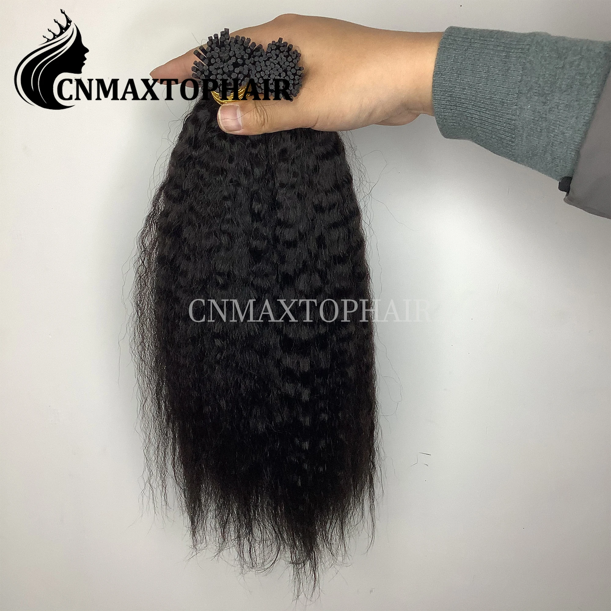 Italian Keratin I Tip Hair Extensions Best Quality Cuticle Aligned Hair Kinky Straight Women Color