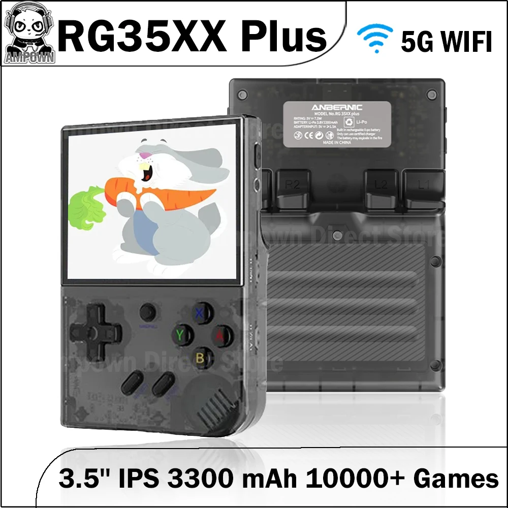 ANBERNIC RG35XX PLUS 3.5'' IPS 5G WIFI Linux Portable Handheld Game Players  3300mAh RG35XXPlus Video Game Console 10000+ Games - AliExpress