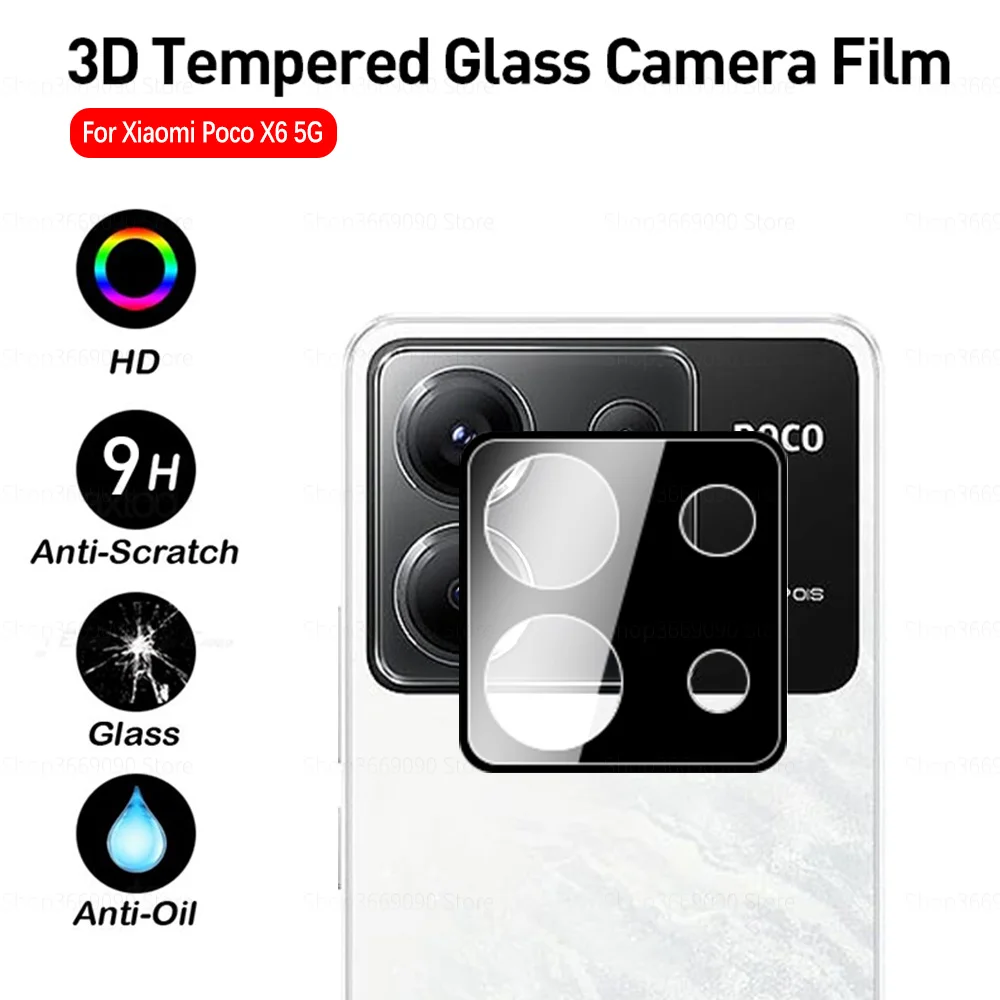 3D Curved Tempered Glass Rear Camera Protective Case, 6.67 inches