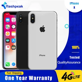 Original Unlocked iPhone X 4G Mobile Phone FACE ID 3GB RAM 64GB/256GB ROM OLED 5.8" 12MP+7MP A11 Bionic Hexa Core IOS SmartPhone
