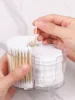 2in1 Acrylic Storage Box Bathroom Jar Makeup Organizer Cotton Round Pad Holder Cotton Swab Box Qtip Holder Dispenser Organizer 1