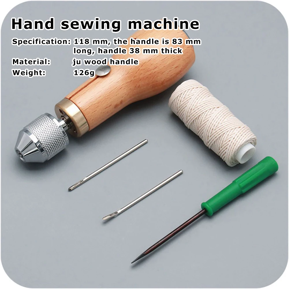 Sewing Awl Thread Fabric Supplies Shoe Repair Tool DIY Leather Craft Canvas  Stitching Shoemaker Stitcher Speedy , Multicolor, No Spool device