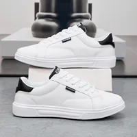 Hommes chaussures confortable décontracté pour femmes baskets en cuir blanc léger marche plat Sport de plein air course Tennis zapatillas 1