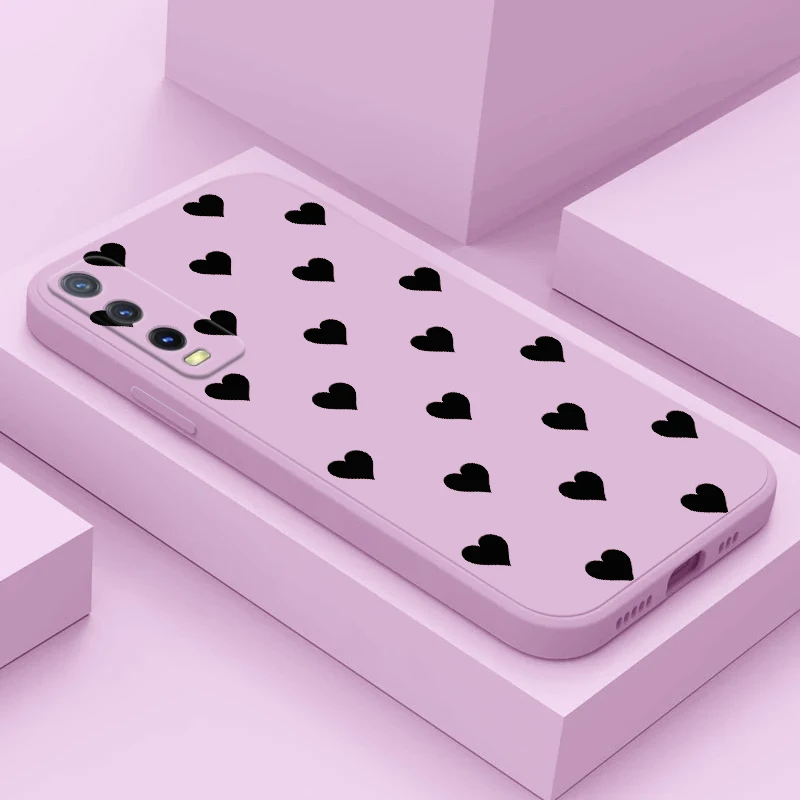 Custodia Per Telefono Per Vivo Y35 Y30 Y50 V20 E V21 V21E V20 V20Se V23E V25 Pro 4G 5G Forme A Cuore Nero