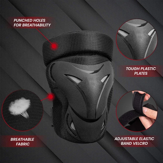 6Pcs/set Protective Gear Set Skating Knee Pads Elbow Pad Wrist Hand Protector for Kids Adult Cycling Roller Rock Climbing Sports 5