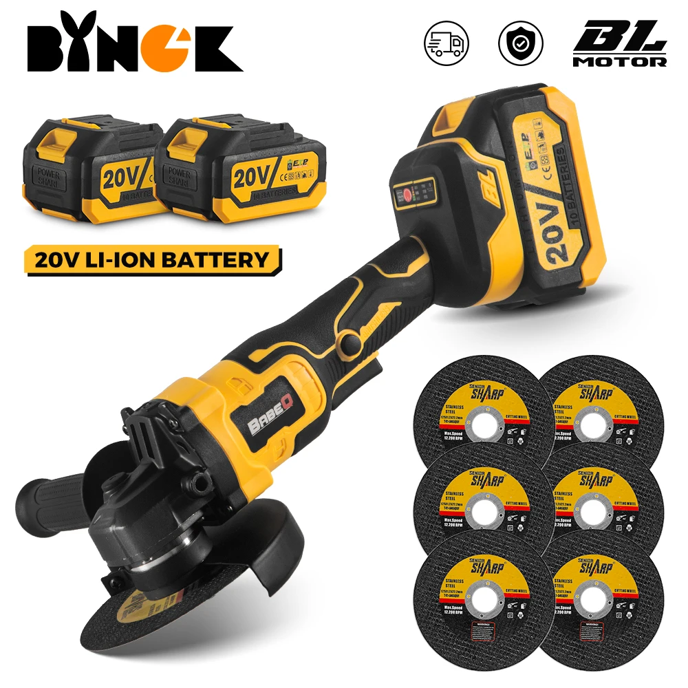 125 мм бесщеточная электрическая угловая шлифовальная машина M14, угловой Электроинструмент с 2 литий-ионными аккумуляторами, режущая машина для Makita 18 В батареи