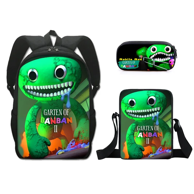 3pcs/set Garten of Banban Backpack Primary Middle School Students Boys Girls Schoolbag 3D Print Cartoon Anime Travel Laptop Bag