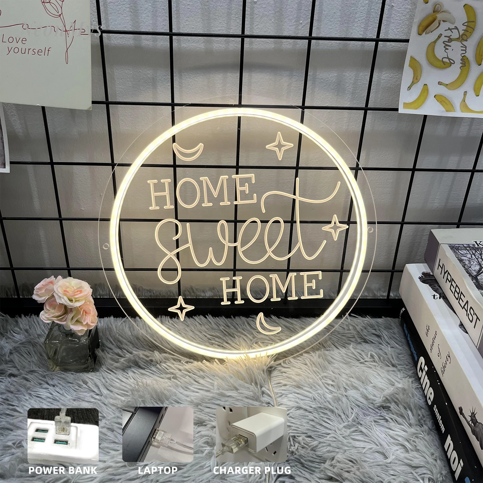 

Home Sweet Home Carved Neon Sign Custom Hotel Bedroom Party Wedding Ambience Led Lamp Wall Decor Boy Girl Birthday Gift