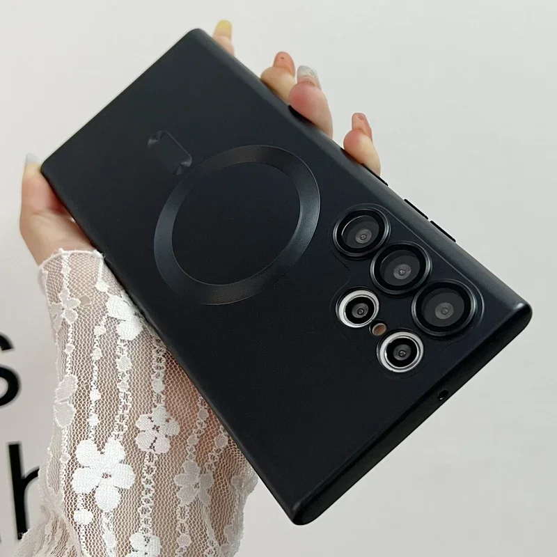 Magnetic Phone Case with Camera Protection and Soft TPU Back Cover