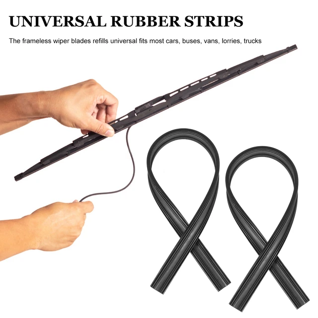 10 Pcs Adhesive Strip Silicone Windshield Wiper Blades Frameless Strips  Vehicle Rubber Windscreen Car Automobile