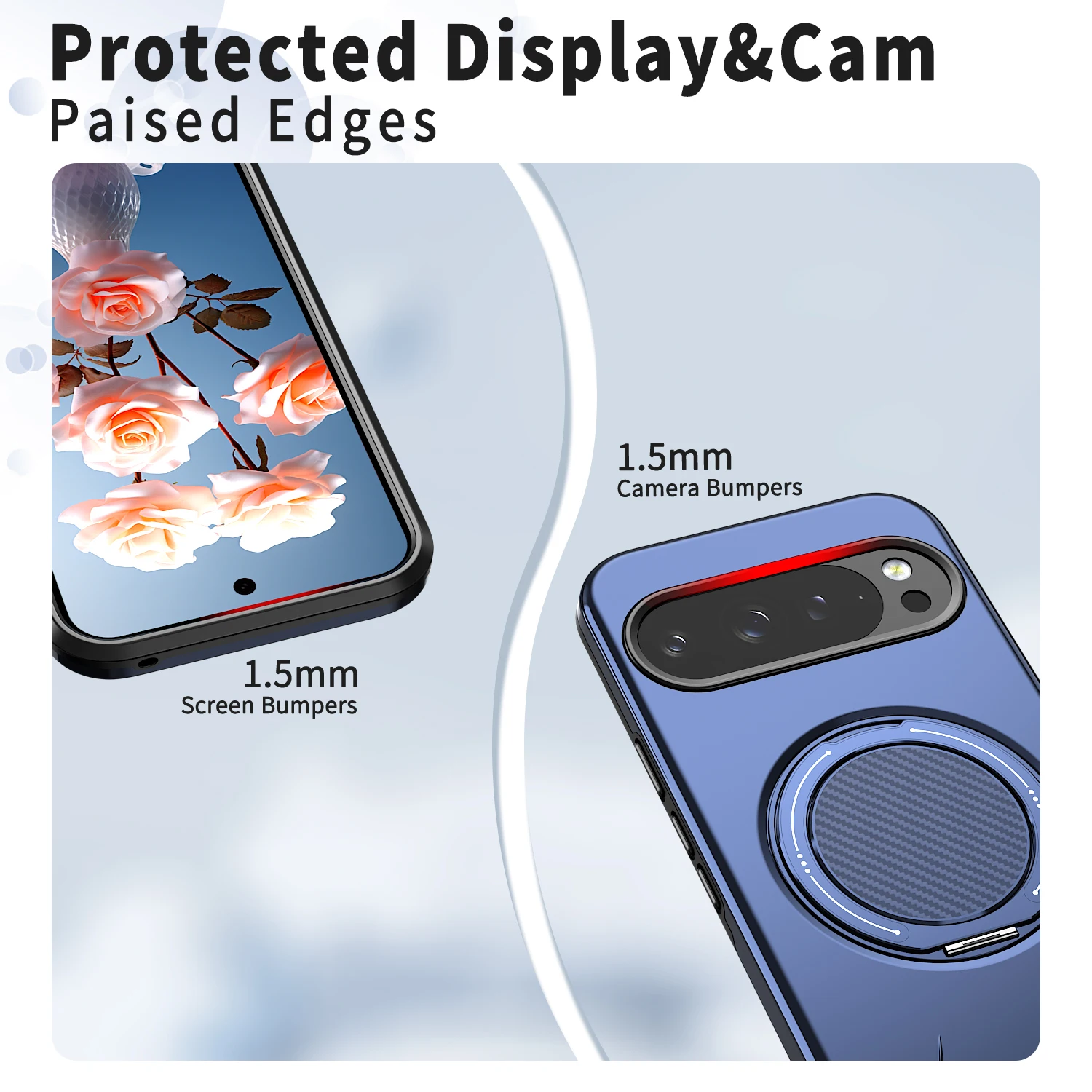 Magnetic Rotating Phone Case with Shockproof Stand Holder