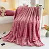 New Bubble Fleece Blanket - Solid Color Rolled Edge Cover Blanket Soft and Comfortable Bedding 150x200 180x200 200x230 5