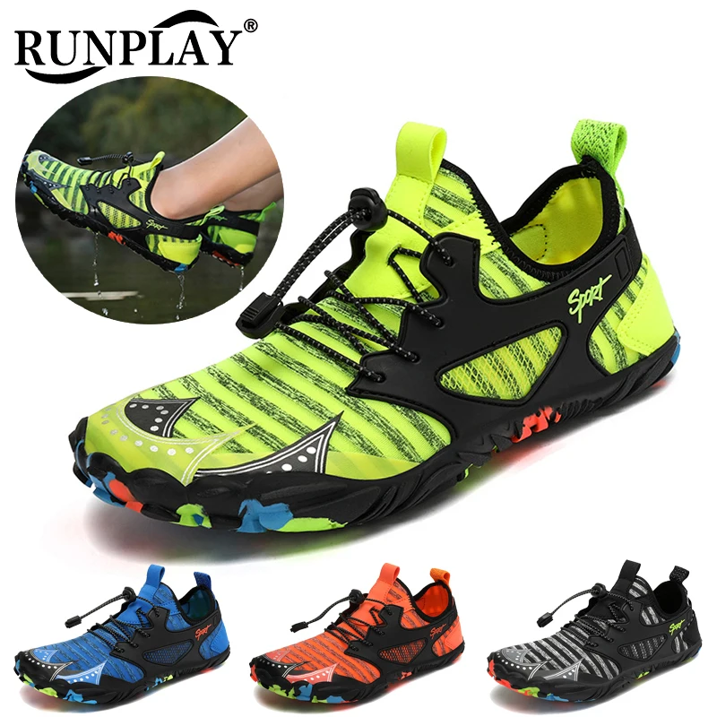 Men Women Aqua Shoes Drainage Water Shoes Beach Wading Swim Sandals Quick Dry Boating Barefoot Diving Fishing Surfing Sneakers
