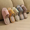 Linen slippers for men, quiet and breathable flooring for home use, cotton and linen slippers for women in summer 6