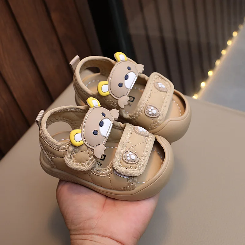 Toddler Sandals Summer Baby Beach Shoes Cute Cartoon Bear Infant Sandals Protect-toe Unisex Baby Boy Girl kids shoes kids sandals baby sandals sandals and clogs