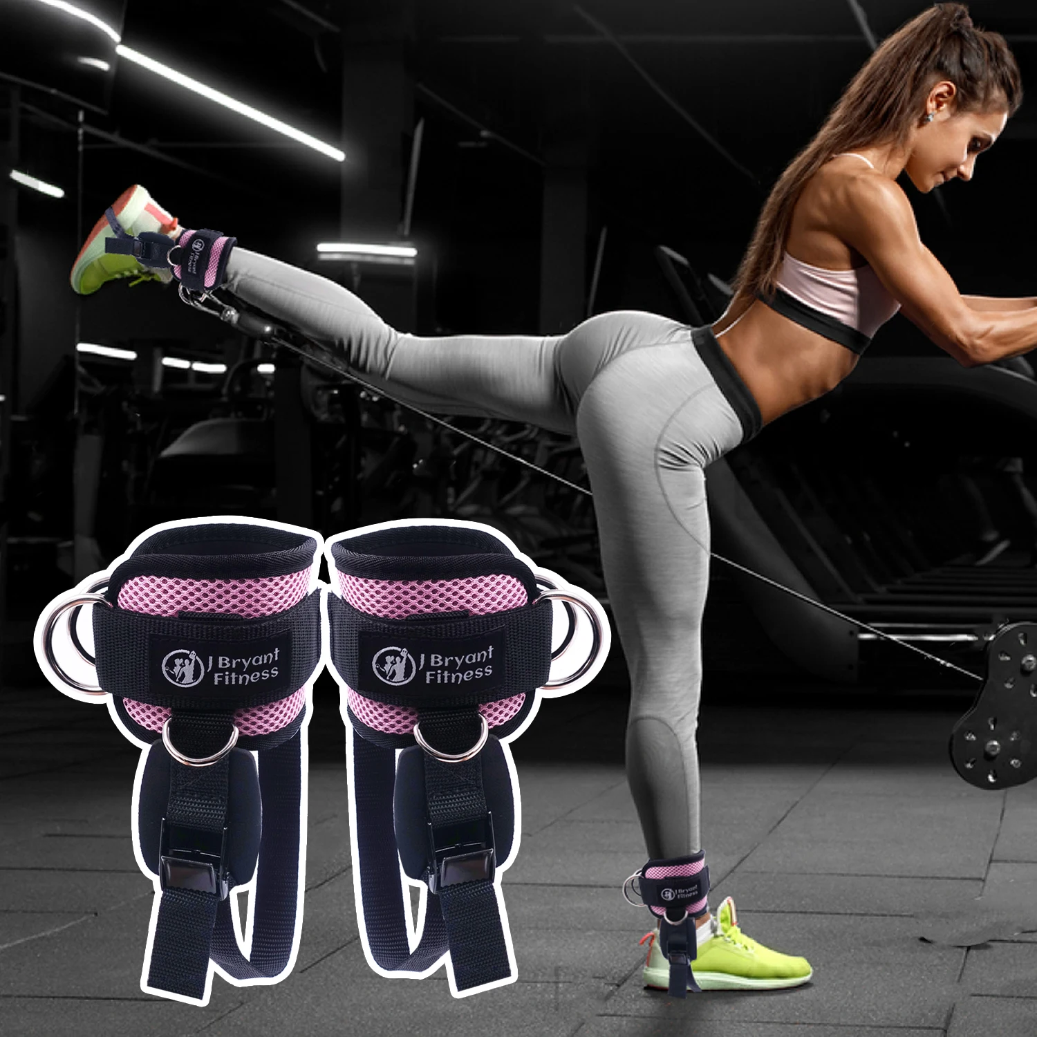 Upgraded Ankle Straps Adjustable Strap for Cable Machines 4 D-rings Ankle Cuffs Booty Building Workout Trainer 1 Pair ankle straps fitness ankle straps