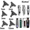 Kemei 6Pcs/Set Original KM-5090 Hair Clipper Limit Comb Guide Attachment Size Barber Replacement 1/2/3/6/9/12mm 1