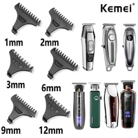Kemei 6Pcs/Set Original KM-5090 Hair Clipper Limit Comb Guide Attachment Size Barber Replacement 1/2/3/6/9/12mm 1